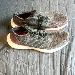 Adidas womens activewear sneakers, womens size 9, dark green and magenta